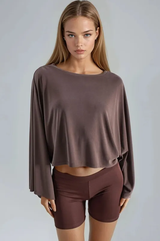 Loose Fit Boat Neck Blouse - Busem