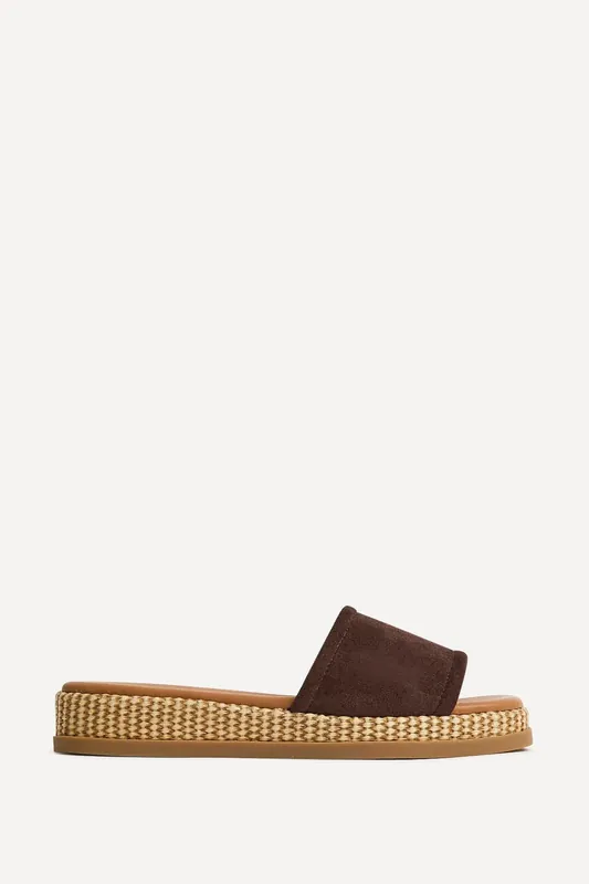 Stay Brown Flatform Mule Sandals - Linzi