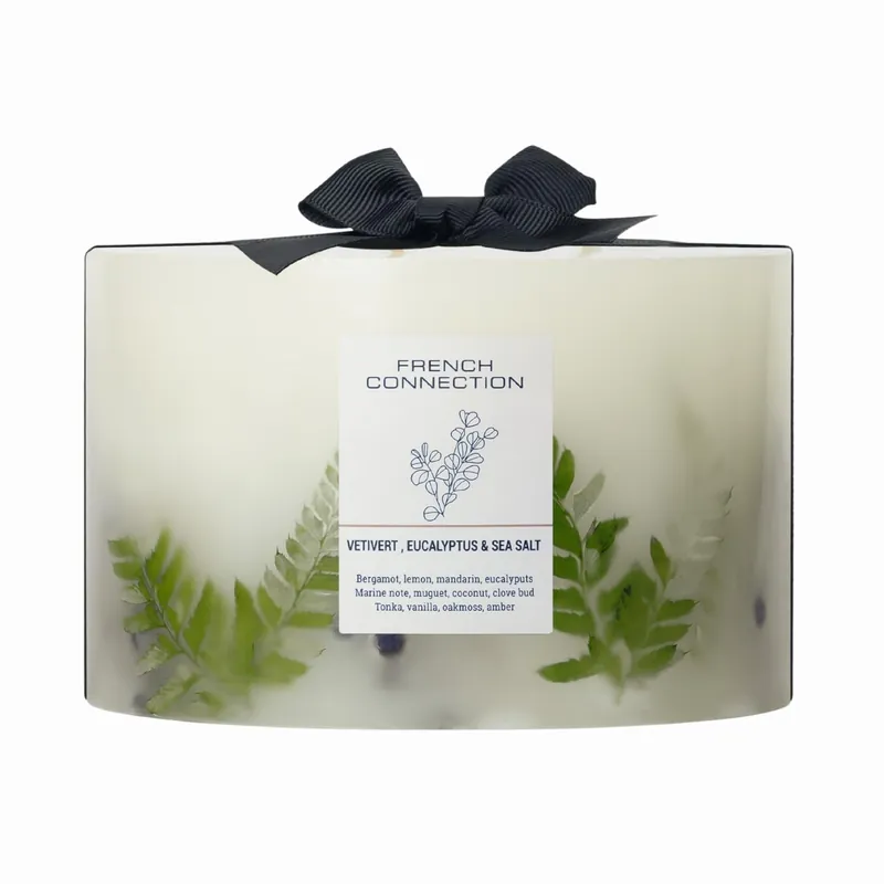 French Connection Eucalyptus Scented Candle Botanical Pillar Candle 1.5kg