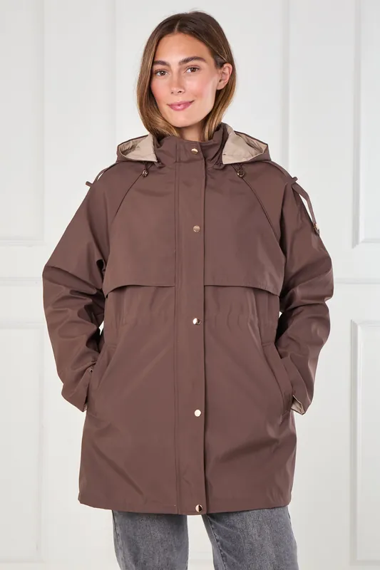 Chocolate and Stone Reversible Parka - Love Sunshine