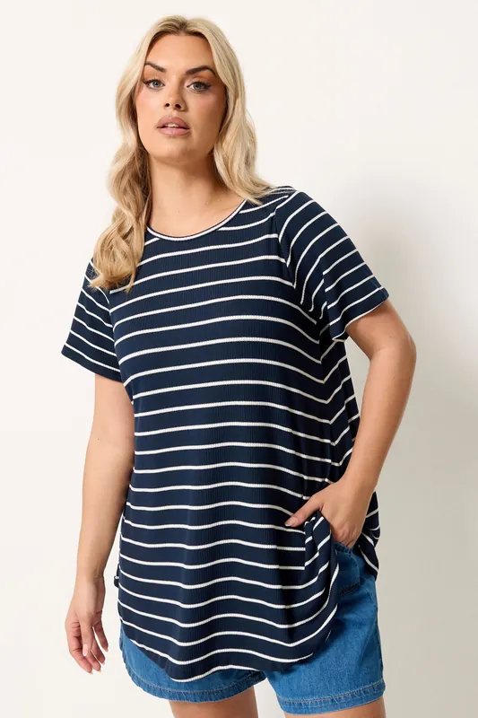 Stripe Ribbed Swing T-Shirt