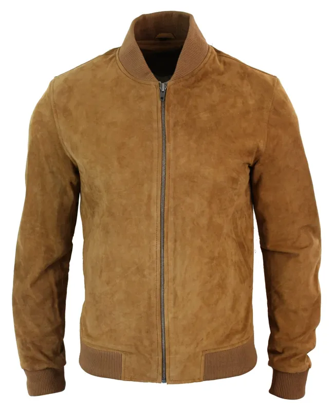 Varsity Suede Leather Bomber Jacket - TruClothing