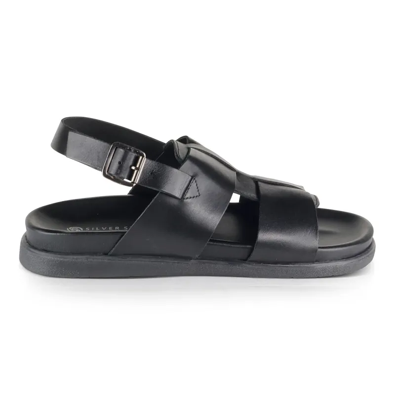 Tuscon Premium Leather Mens Sandals - Silver Street London