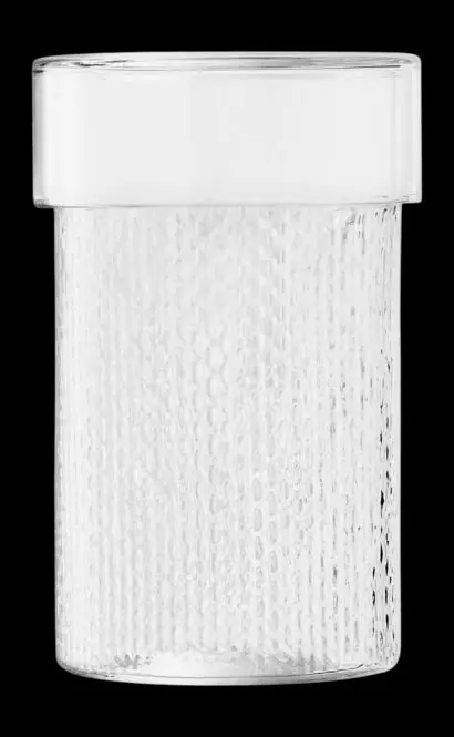 LSA Wicker Collection Mouth Blown Glass Container with Lid H24.5cm