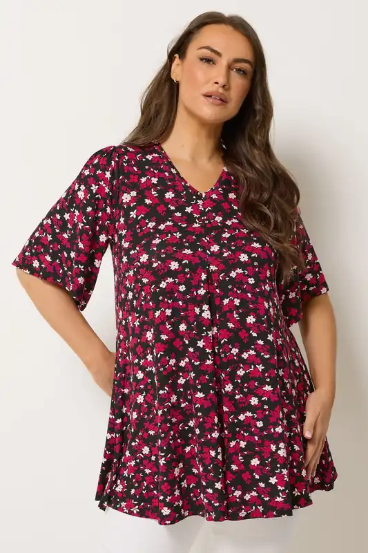Floral Pleated Front Top - Yours