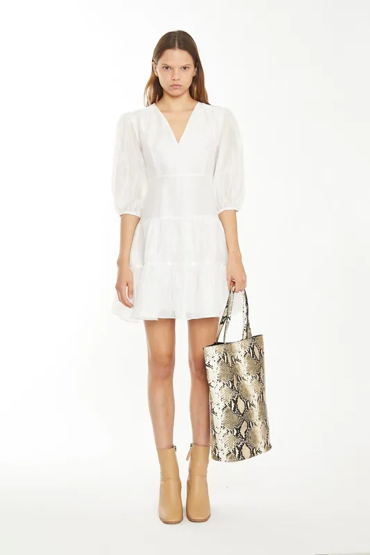 Tiered V-Neck Mini Dress