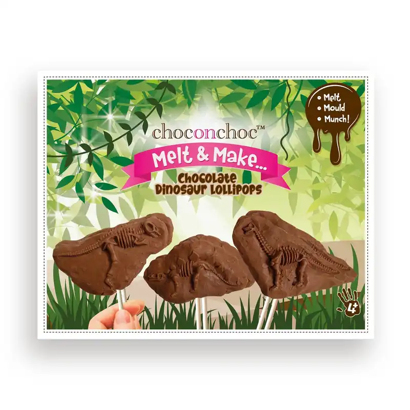 Melt and Make Your Own Chocolate Dinosaur Lollipops - CHOC ON CHOC