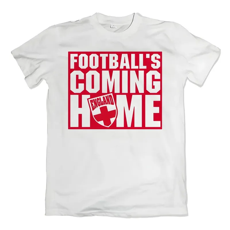 Mens Footballs Coming Home T Shirt White - England