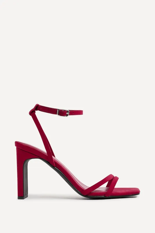Gesture Burgundy Faux Suede Strappy High Heel - Linzi