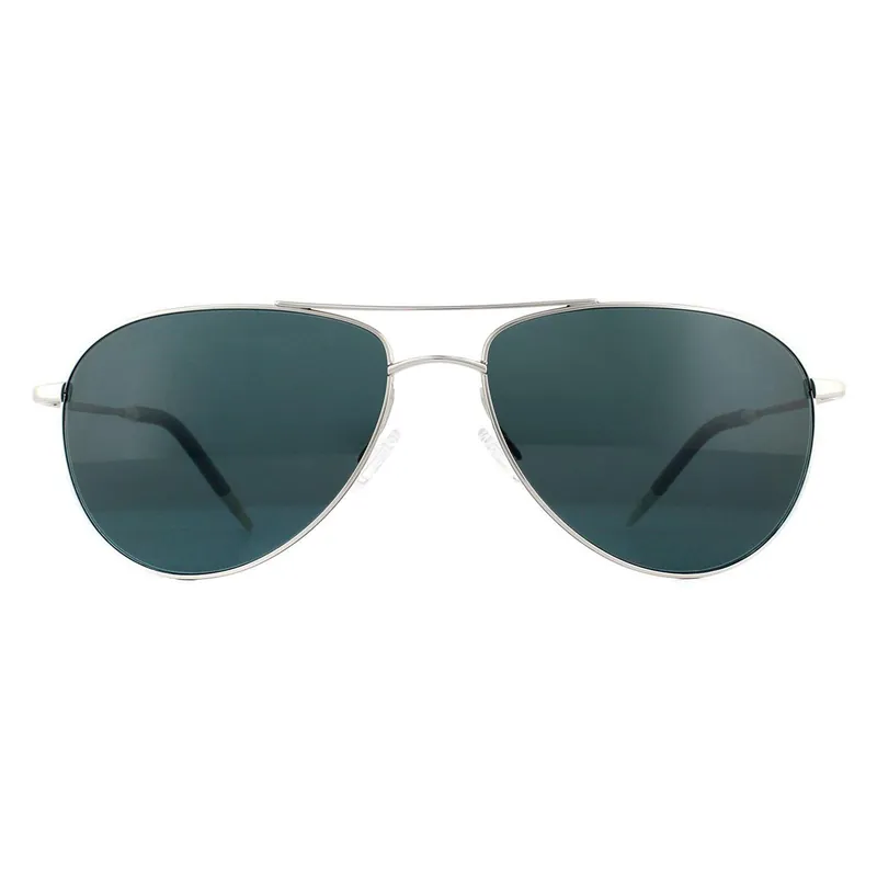 Aviator Silver Blue Polarized Sunglasses - Oliver Peoples
