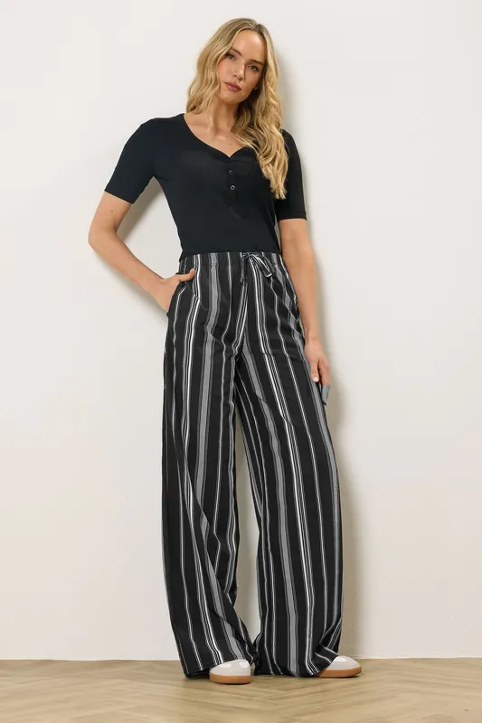 Tall Stripe Wide Leg Trousers - Long Tall Sally