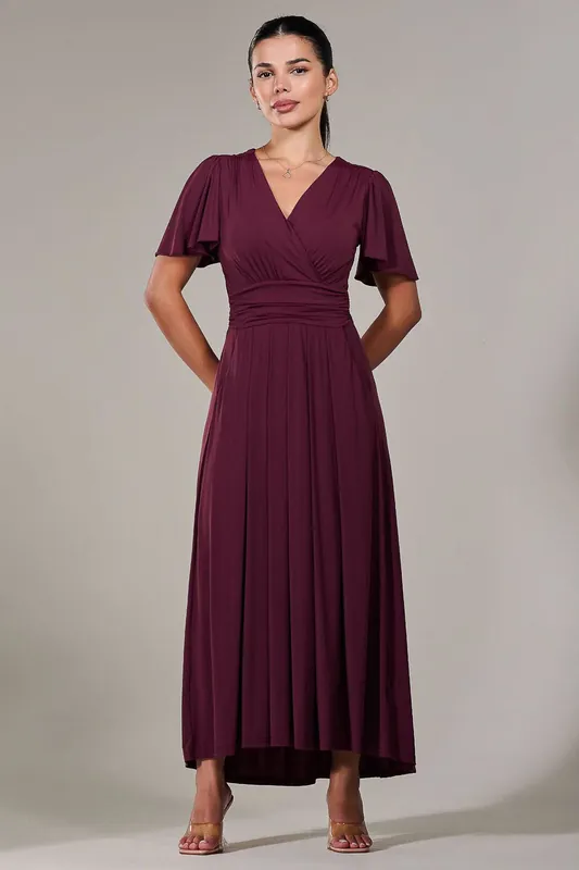 Short Sleeve Soft Silky Jersey Maxi Dress - Jolie Moi