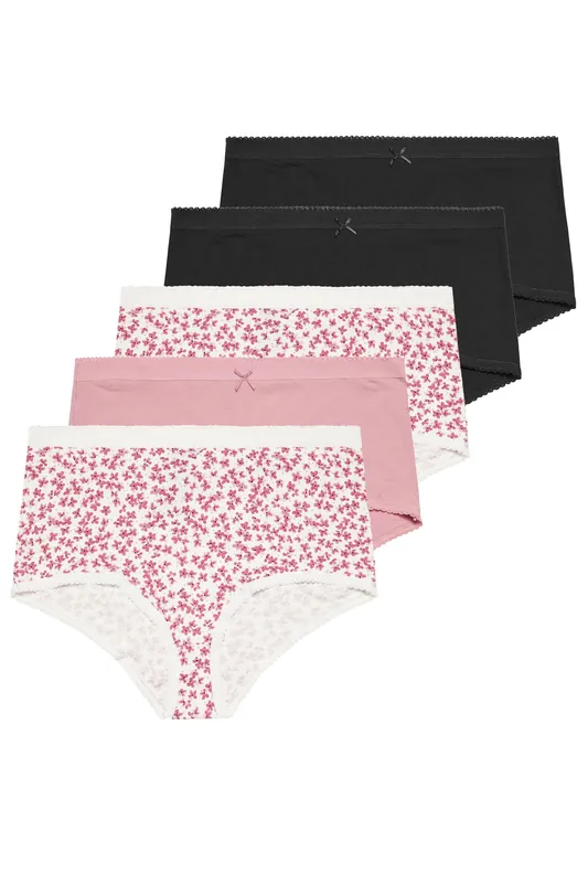 5 Pack Floral Full Briefs - Yours