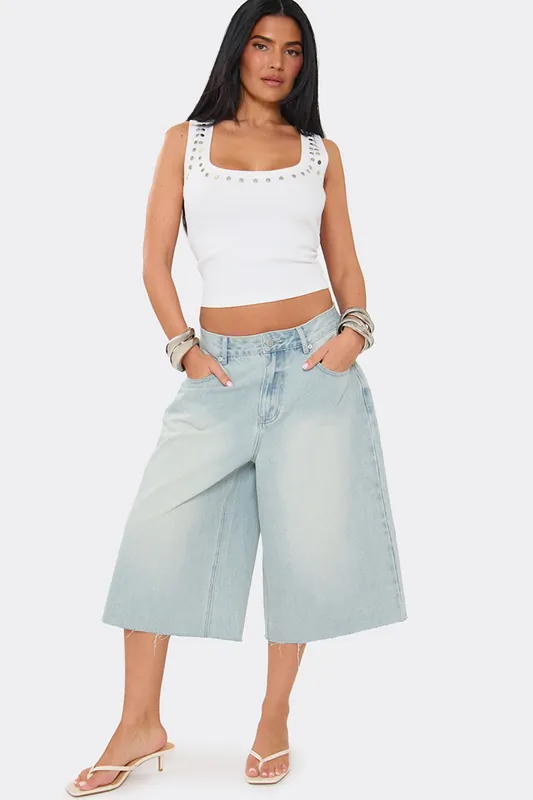 Oversized Denim Shorts - EGO