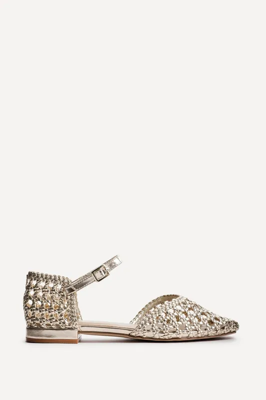 Suki Gold Woven Sandals - Linzi
