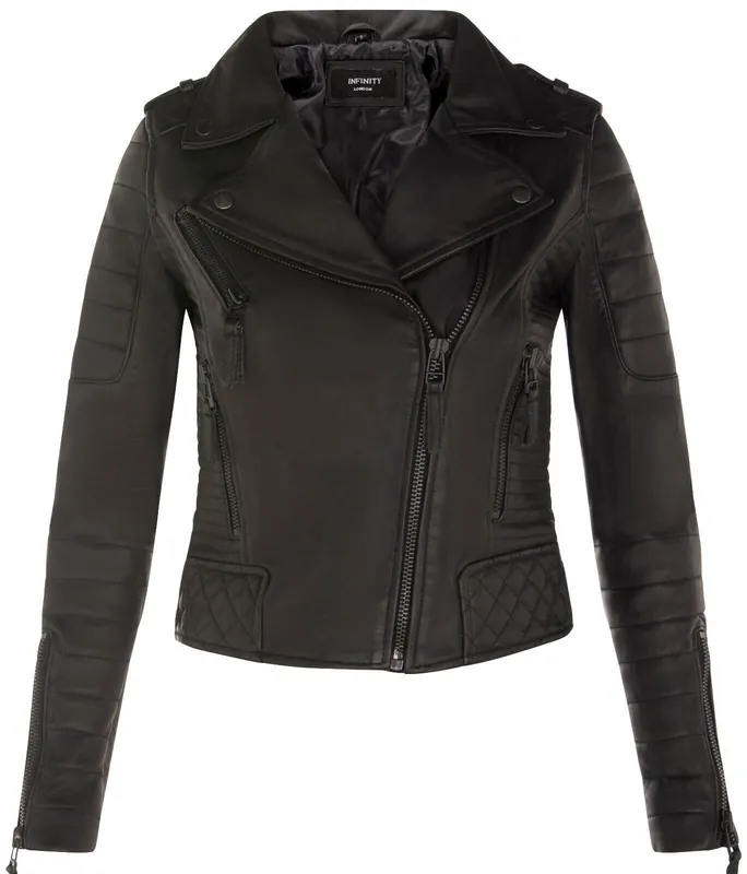Leather Quilted Vintage Brando Biker Jacket-Lusaka