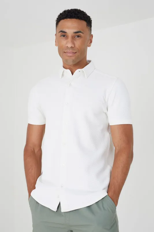 Short Sleeve Textured Shirt - Brave Soul