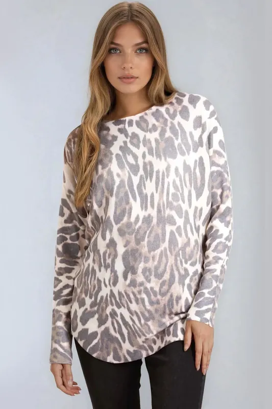 Leopard Fine Knit Jumper - Aftershock London