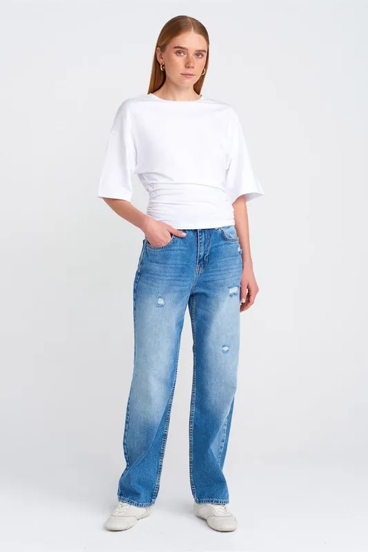 High-Waist Wide-Leg Mom Jeans
