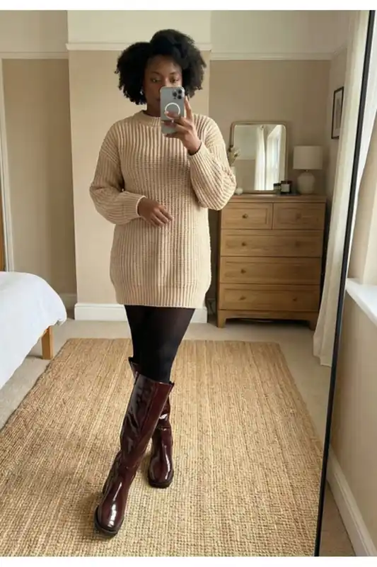 Verira Patent Knee High Block Heel Boots - IKRUSH