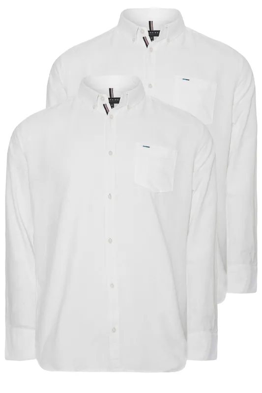 2 Pack Long Sleeve Oxford Shirts - BadRhino