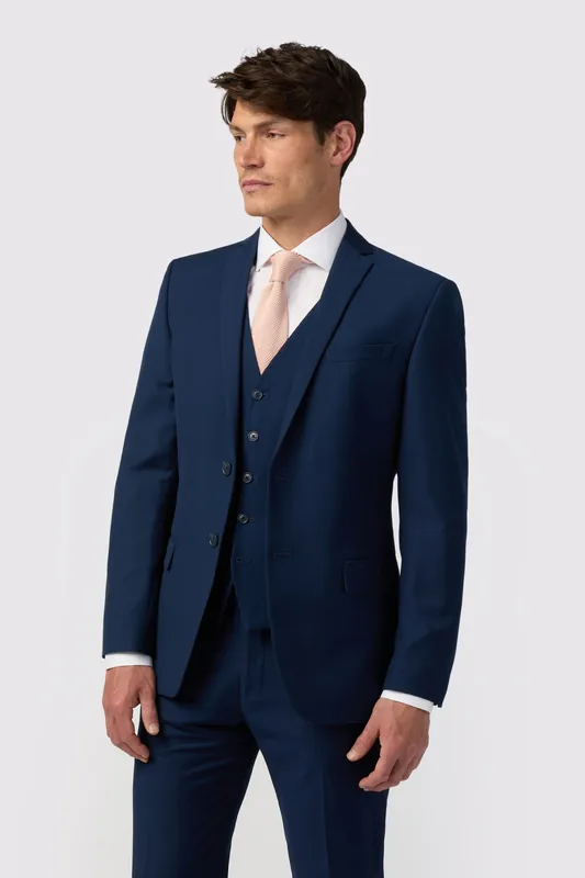 Slim Fit Sapphire Blue Twill Jacket - Antique Rogue