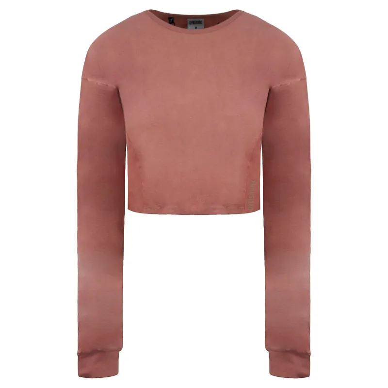 Long Sleeve Light Pink Crop Top - Gymshark