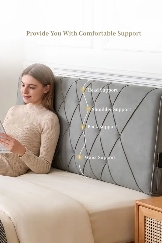 Soft Headboard pillow Cushion with Removable Cover - Living and Home