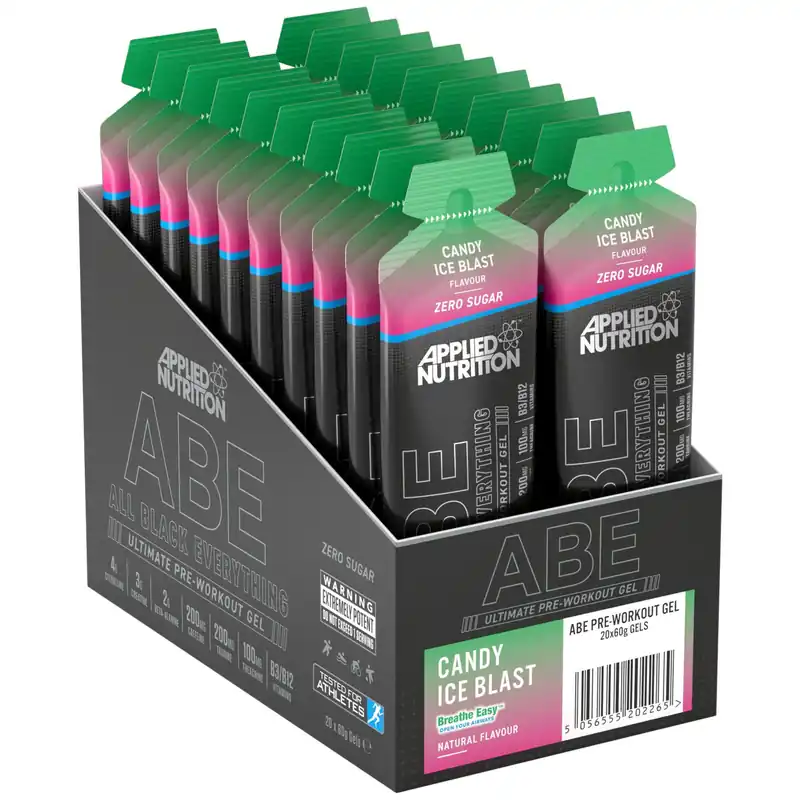 ABE Pre Workout Gels - Candy Ice Blast - 20 Servings