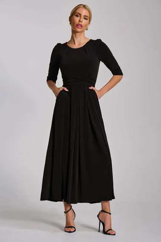 Three quarter sleeve jersey maxi dress - Jolie Moi