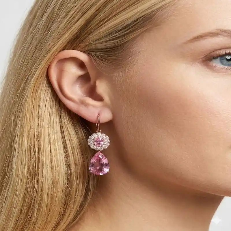 Blush Crystal Teardrop Drop Earrings - Liquorish