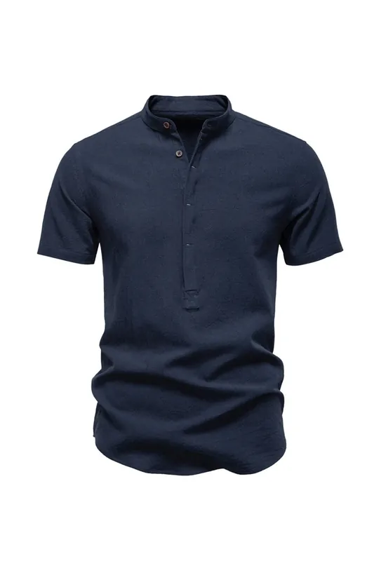 Short-Sleeve Henley Shirt