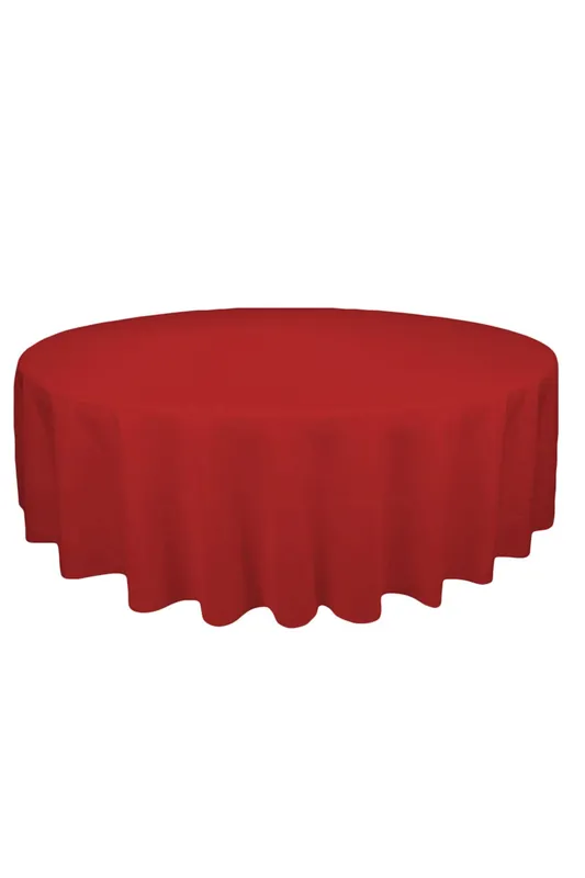 120 Inch Round Table Cloth, Spun Polyester Linen Tablecloth - Neel Blue