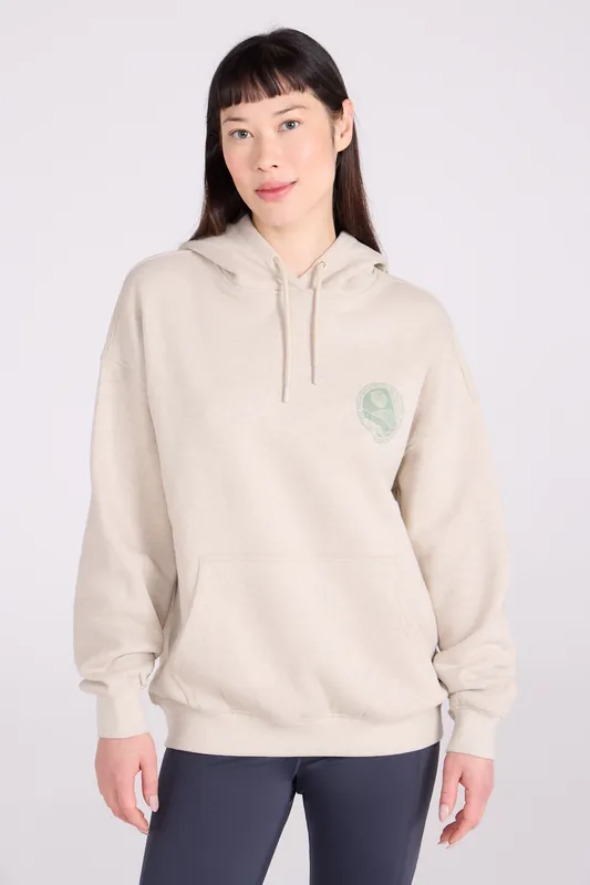 Mountain Collage' Adjustable Hood Warm Printed Relaxed Fit Hoodie - Mountain Warehouse