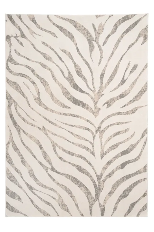 Animal Print Plush Pile Black White Zebra Living Room Area Rug - Kukoon