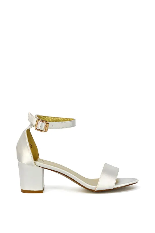 Rita' Buckle Up Ankle Strap Low Mid-Block High Heel Sandals