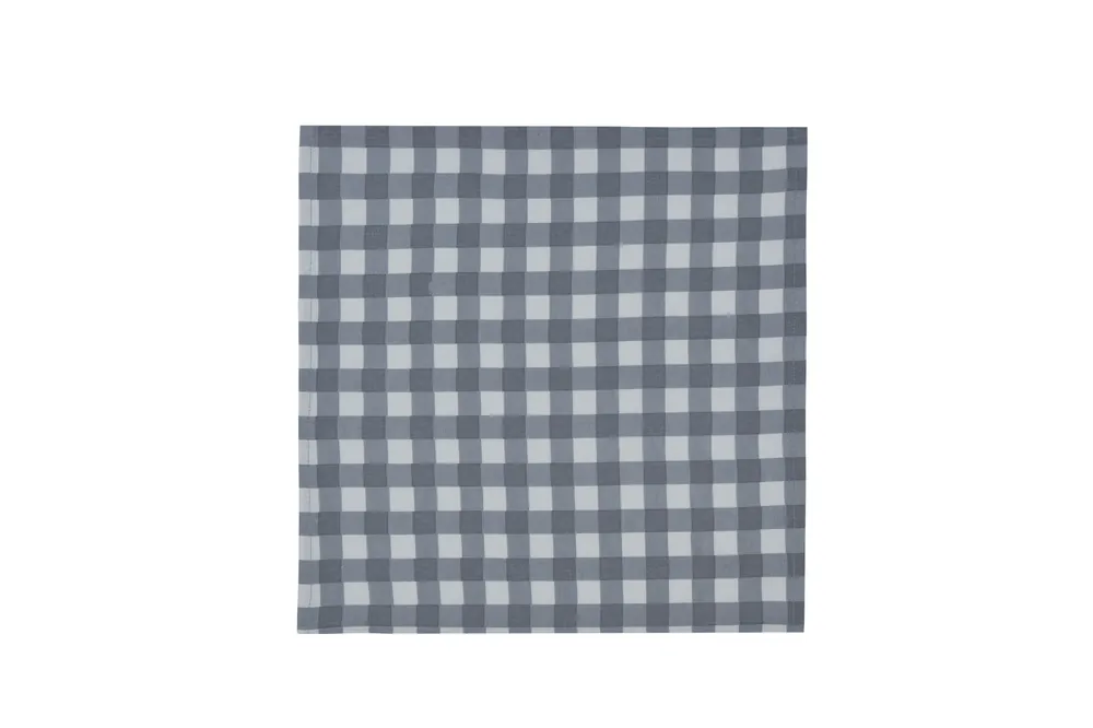 Premium Gingham Grey Cotton Napkins – Set of 4 (41X41CM) - Smart Living