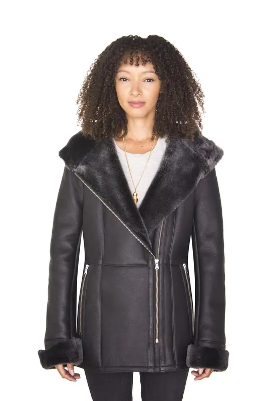Hooded Merino Sheepskin Jacket-Rothwell
