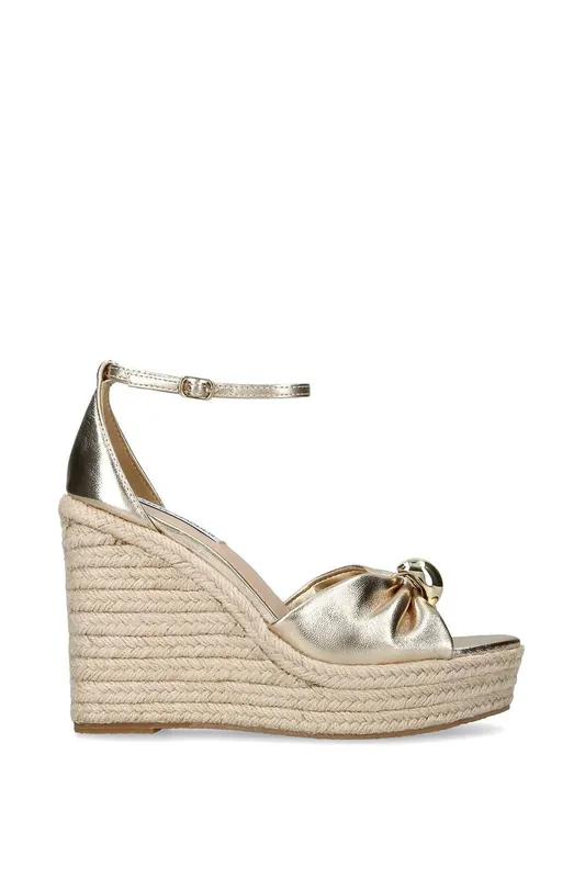 Taliya Gold' Leather Sandals - STEVE MADDEN