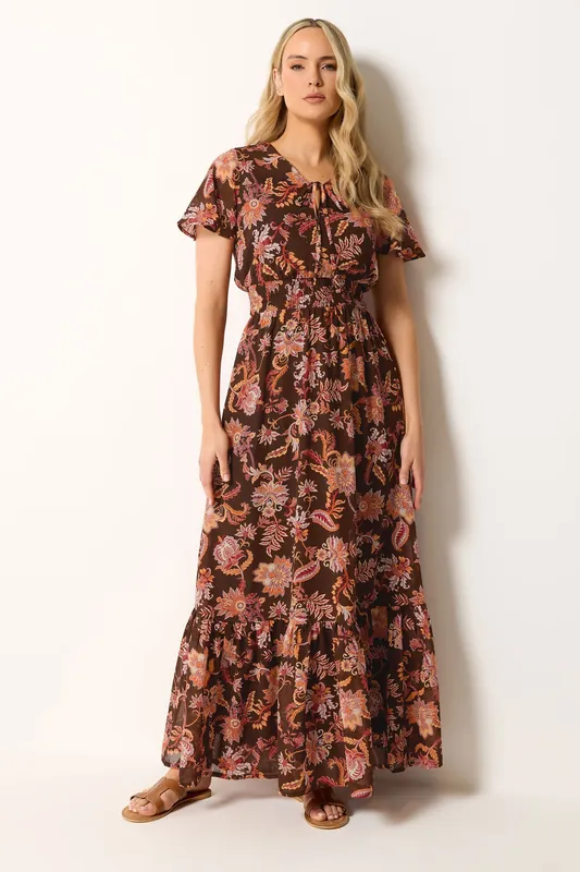 Tall Floral Shirred Waist Maxi Dress - Long Tall Sally