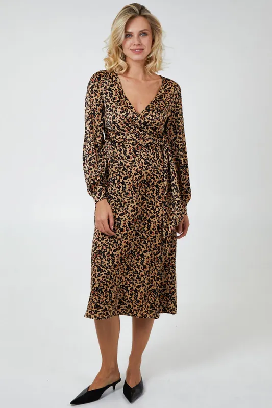 Draped Waist Wrap Dress - Blue Vanilla