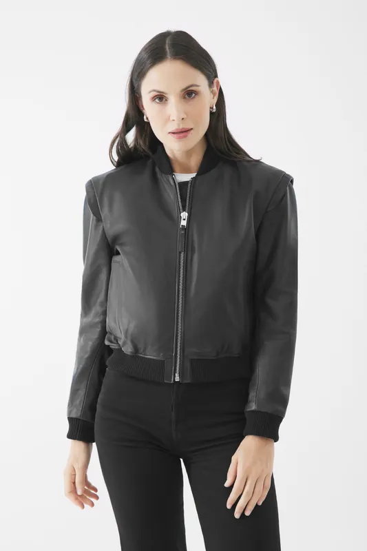 Real Leather Erin Bomber - Bolongaro Trevor