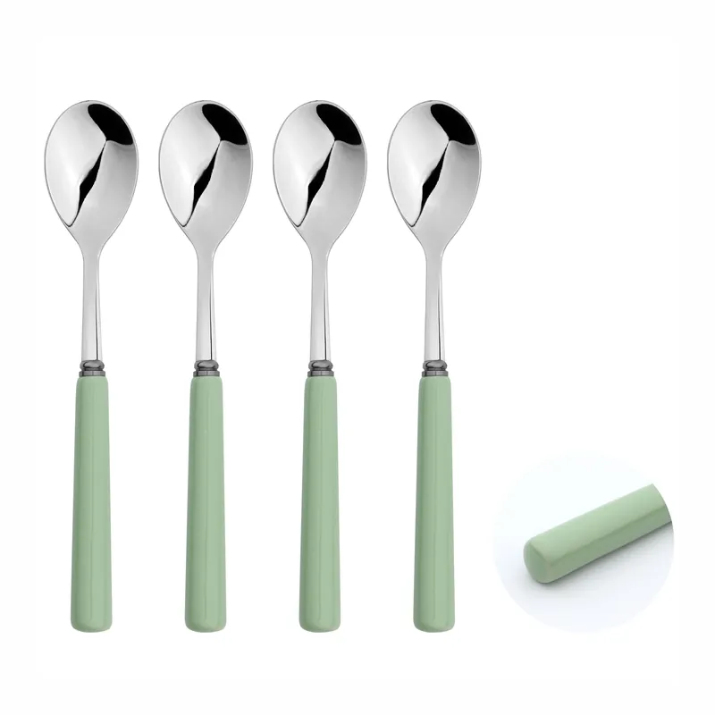 Tea Spoons Porelain Handle 18/8 Stainless Steel Turquoise x4 - Glim & Glam