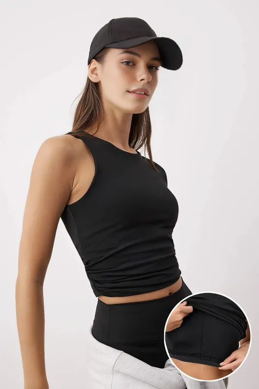 Double-Layer High Neck Longline Supportive Sports Bra