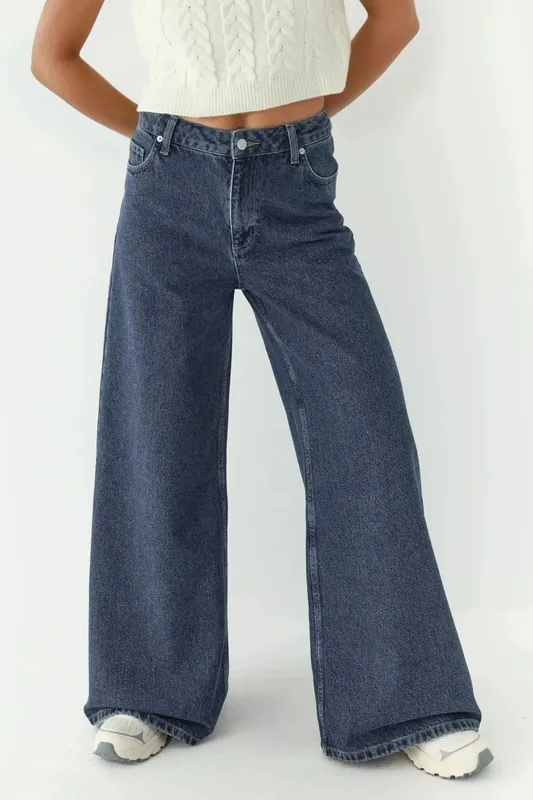 High Waist Wide Leg Jeans - Hiccup