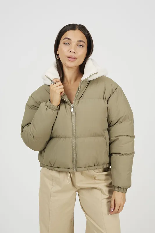 Crinkle Oversized Short Puffer Jacket - Brave Soul