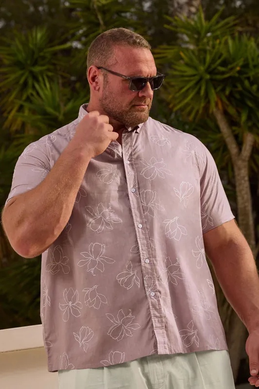 Linear Floral Slub Shirt - BadRhino