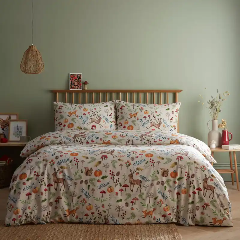 Arden Animal Print Deer Duvet Cover Quilt Set with Pillowcase - Portfolio Home