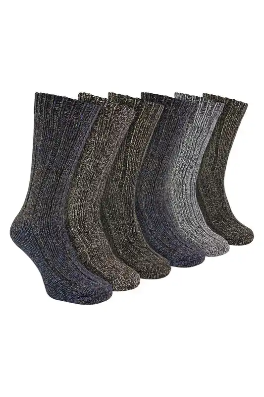 6 Pack Ribbed Alpaca Boot Socks - Sock Snob