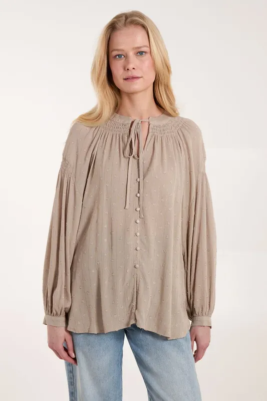 Long Sleeve Button Down Shirt - Blue Vanilla